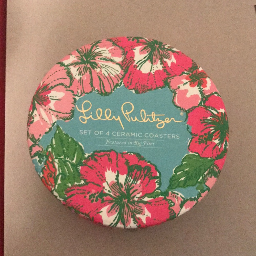 Lilly Pulitzer set of 4 ceramic coasters